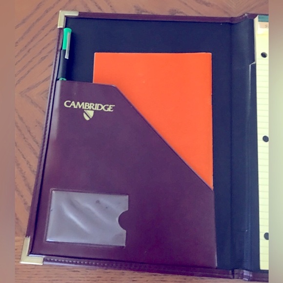 Leather notebook w/ pockets. Dark Burgundy color. Just buffed w/ leather Paste. - Picture 4 of 4